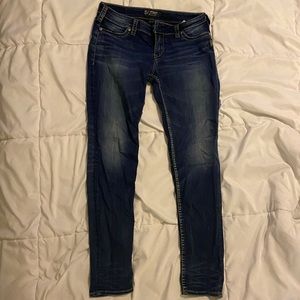 Silver skinny jeans size 29